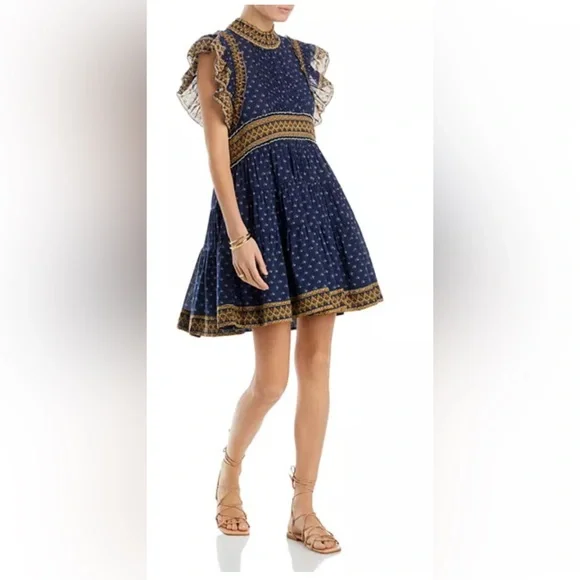 Excellent SEA NEW YORK Arlita Flutter Sleeve Tunic Dress โ Size Small - Picture 3 of 16